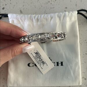 Coach Silver Textured Bangle